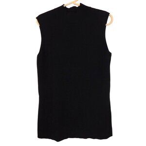 Tahari Women Size L Large Black Pullover Sleeveless Shirt Mock Neck